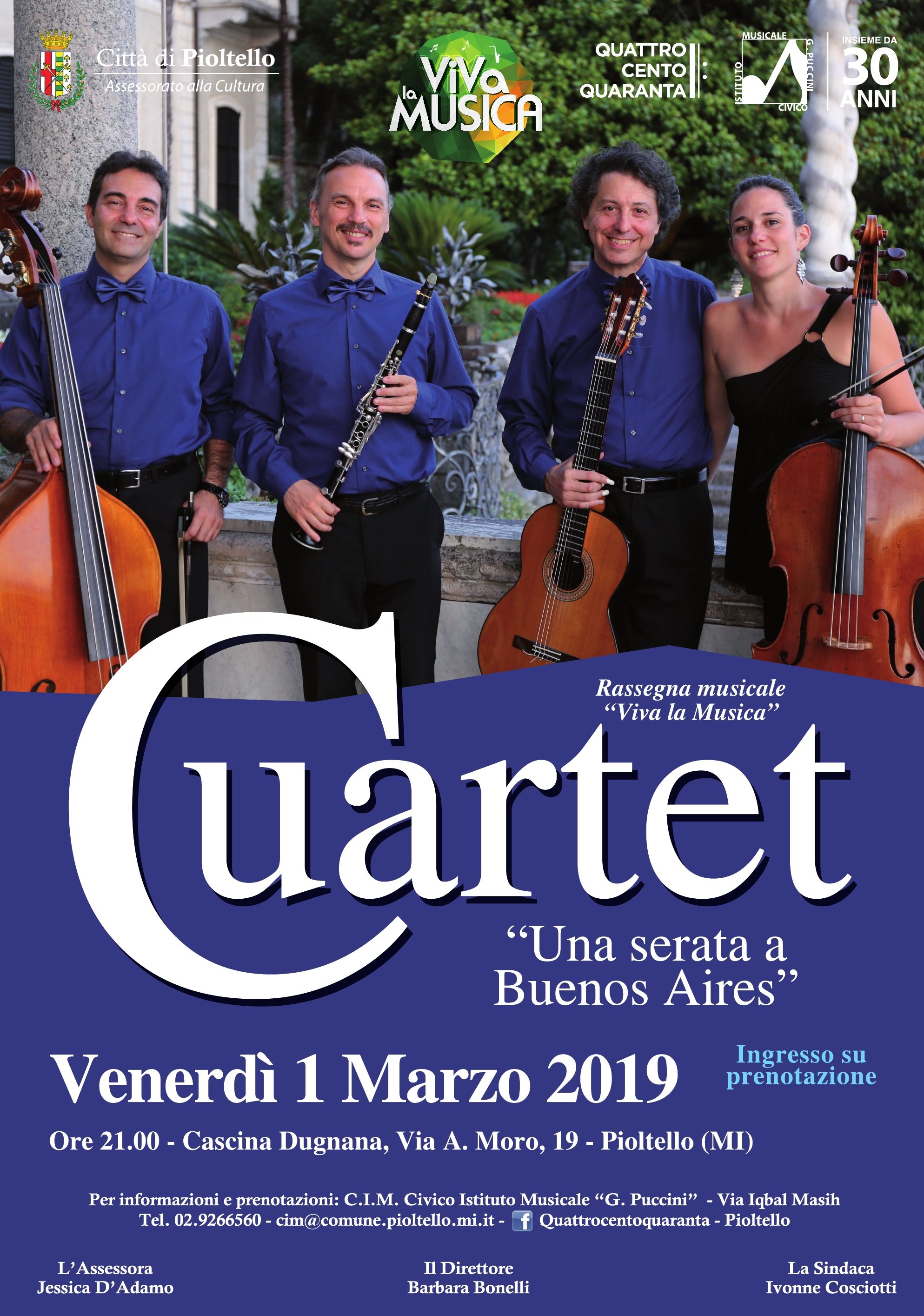 Cuartet Ensemble in concerto per “Viva la Musica” – Civico Istituto ...